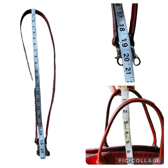 Fossil’s Vintage Genuine Crimson Red Leather Zip Cross Body Hobo Satchel, ZB9018 - Picture 14 of 16